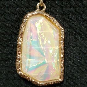 NWT Signed Gold Tone Holographic Foil Necklace
